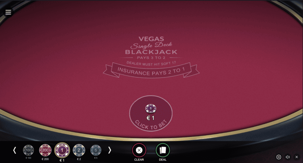 Mängi tasuta Vegas Single Deck Blackjack