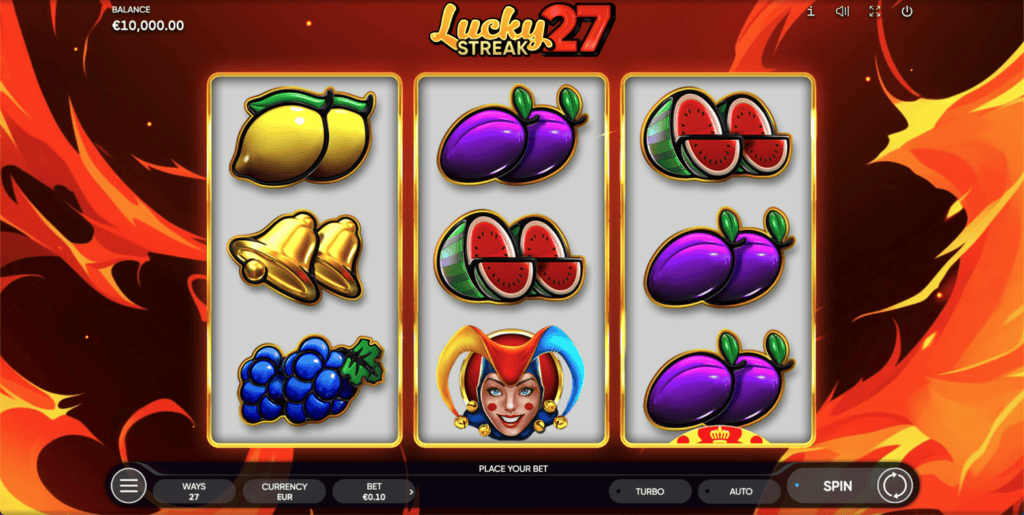 Lucky Streak 27 Endorphina Demo Avaekraan