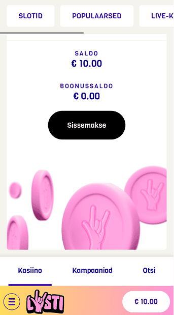 Liigu tagasi kasiinosse