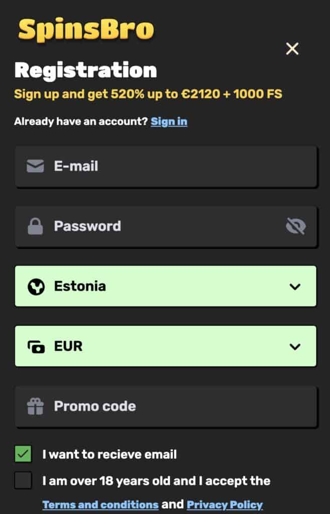 Vali esimese sissemakse suurus