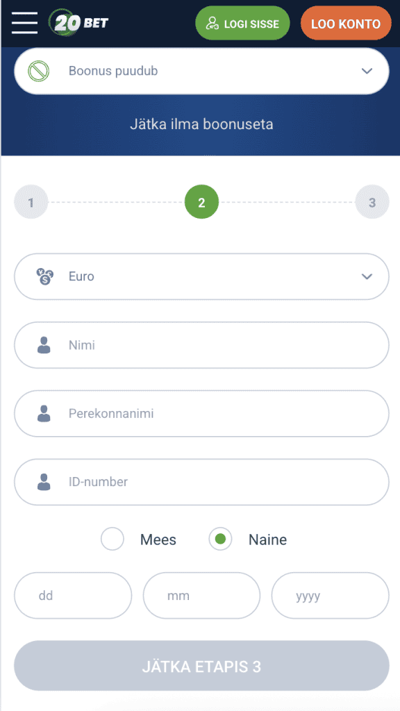Täida ankeedi teine osa