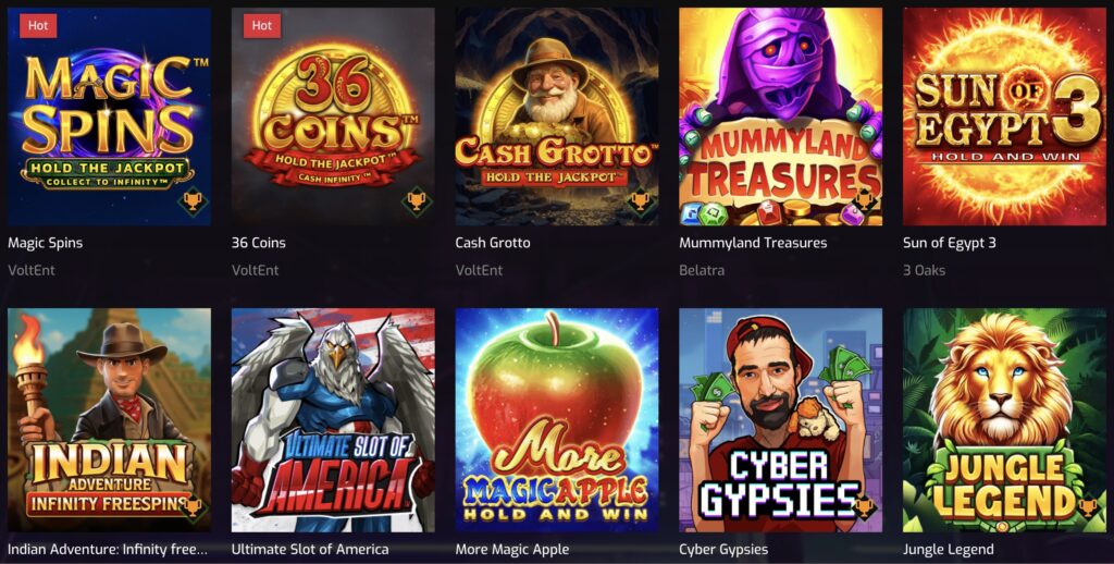 Hugo Casino mängud