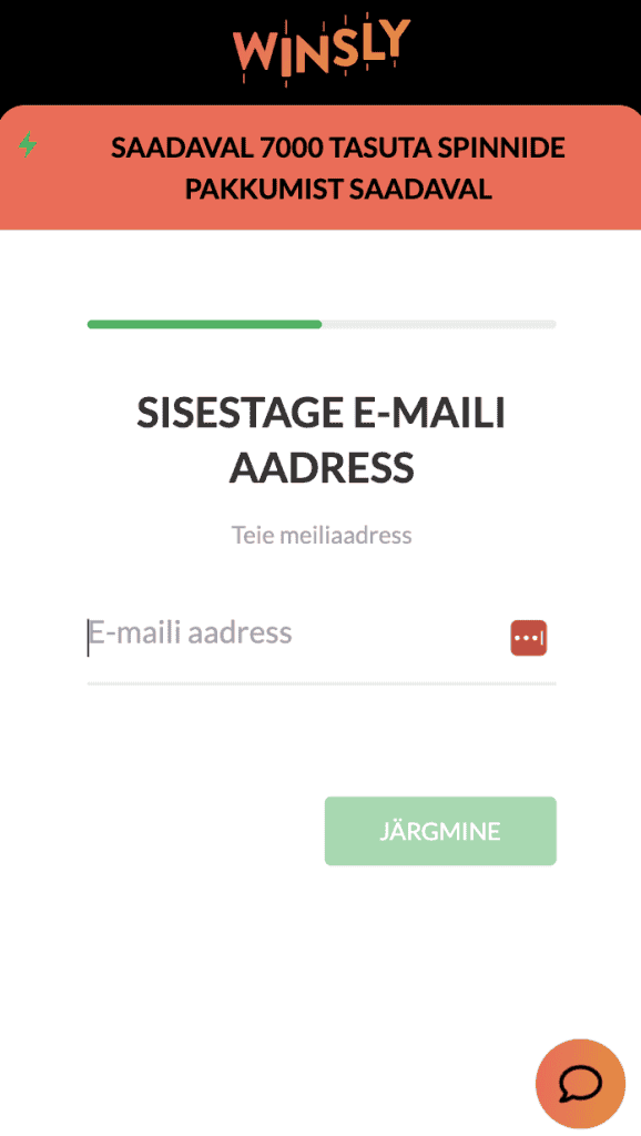 Vabatahtlik: lisa kontole e-mailiaadress