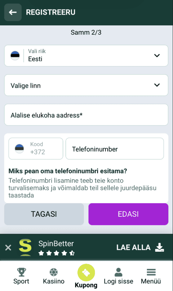 Jätka järgmisel lehel